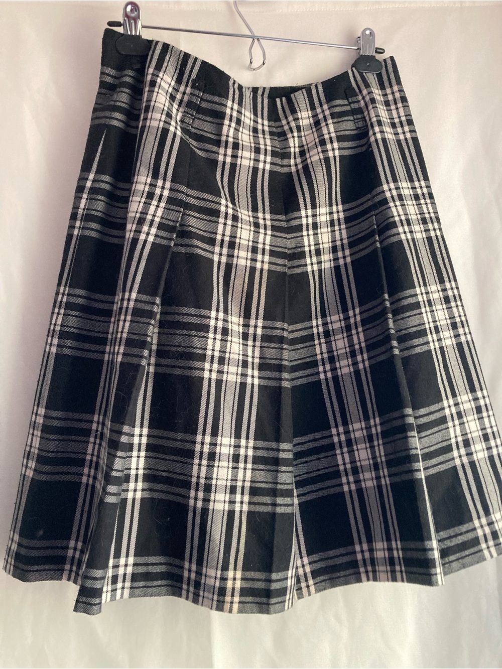 Hirsch Black White Plaid Skater Skirt Preppy Academia Size Medium